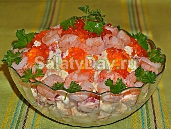 Салат «Жемчужина» с кальмарами