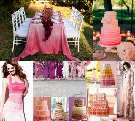 Декор в стиле омбре позволяет "играть" тонами и выбрать даже несколько оттенков сразу Оформление в стиле омбре