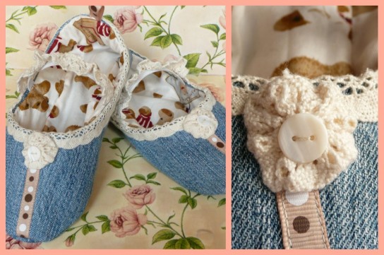 Домашние тапочки из старых джинсов