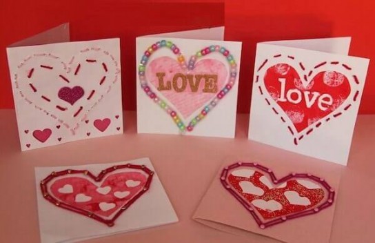 Валентинка с аппликацией