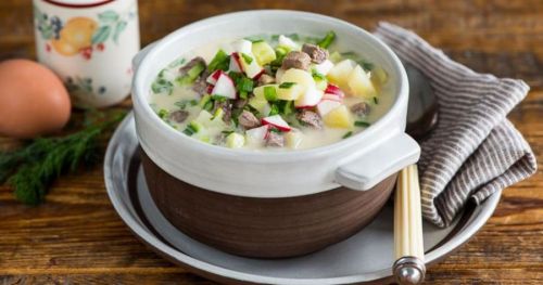 Окрошка с говядиной