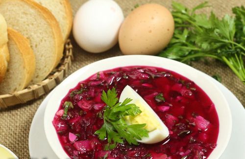 Окрошка со свеклой