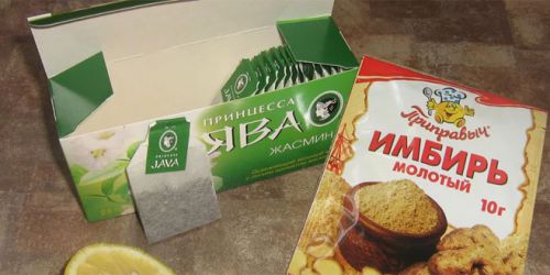 Зеленый чай и молотый имбирь